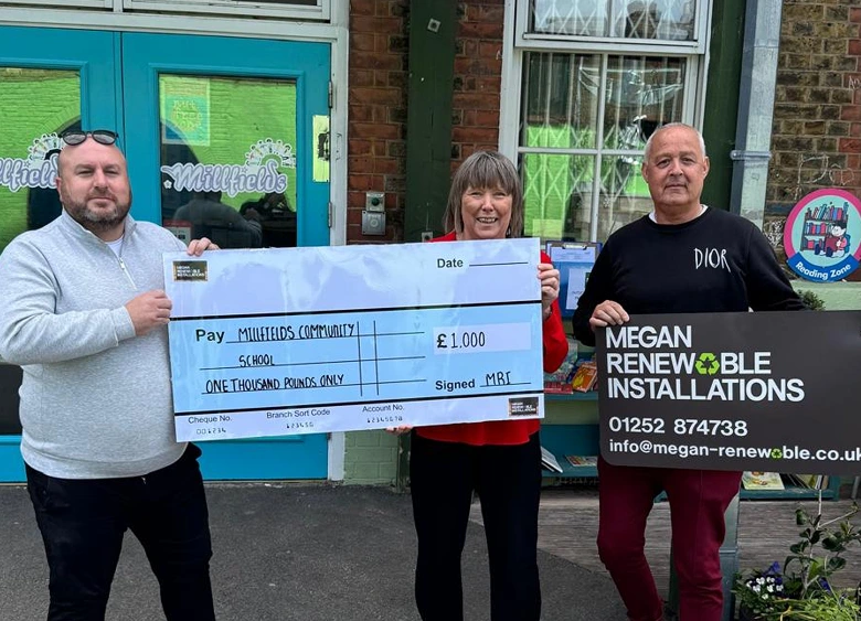 news-megan-renewable-donate-1000-to-millfields-community-school-feature Megan Renewable donate £1,000 to Millfields Community School's association fund